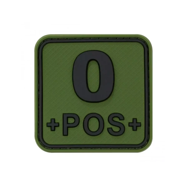 Bloodtype Square Rubber Patch 0 Pos Forest
