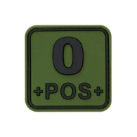 Bloodtype Square Rubber Patch 0 Pos Forest